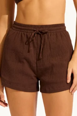 Shorts|Seafolly Crinkle Short Dark chocolate