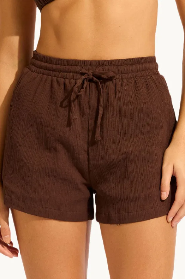 Shorts|Seafolly Crinkle Short Dark chocolate