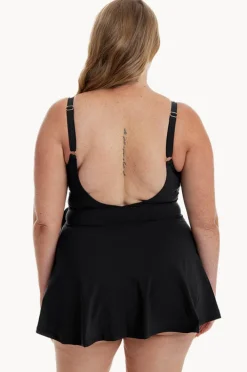 One Pieces|Togs Swimwear Cross Over Swim Dress BLACK