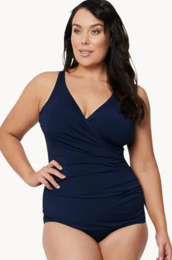 One Pieces|Poolproof Crossover Sheath One Piece Navy