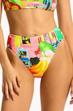 Bottoms|Seafolly Cuba High Rise Pant Turquoise