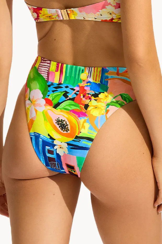 Bottoms|Seafolly Cuba High Rise Pant Turquoise