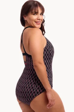 One Pieces|Funkita Curvy Queen Brace Me Back One Piece Black/pink