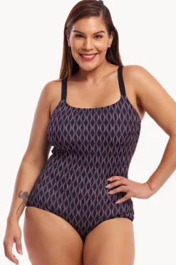 One Pieces|Funkita Curvy Queen Scoop Neck One Piece Black/pink