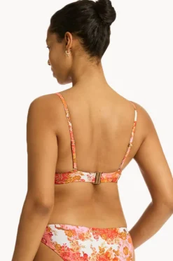 Bikini Tops|Sea Level Daisyfield Balconette Bra Coral