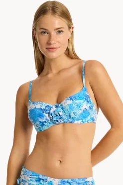 Bikini Tops|Sea Level Daisyfield Balconette Bra Blue