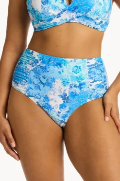 Bottoms|Sea Level Daisyfield Gathered High Waist Pant Blue