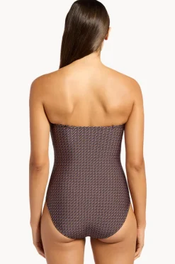 One Pieces|Jets Desert Geo Bandeau One Piece Chocolate