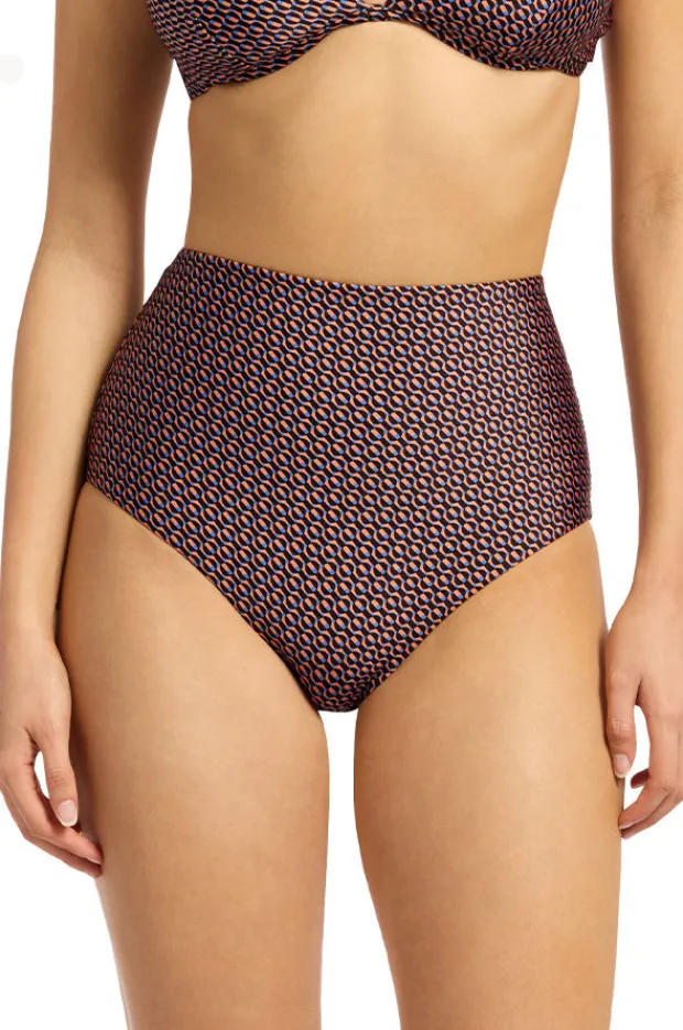 Bottoms|Jets Desert Geo High Waist Pant Chocolate