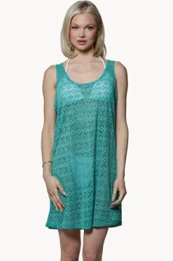 Overswim|J.valdi Diamante Scoop Neck Tank Dress Emerald