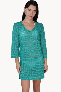 Overswim|J.valdi Diamante V Neck Tunic Emerald