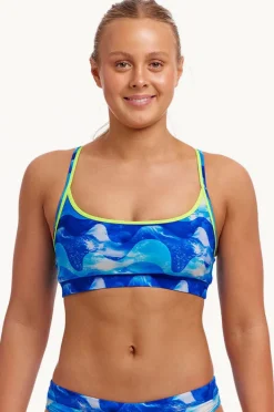 Bikini Tops|Funkita Dive In Sports Top Dive in blue