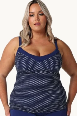 Tankini Tops|Capriosca Dots F/G Cup Tankini Separate Navy