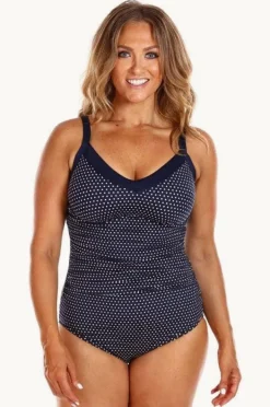 One Pieces|Capriosca Dots F/G Cup Underwire One Piece Navy