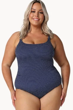 One Pieces|Capriosca Dots Tank One Piece Navy