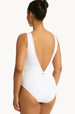 One Pieces|Sea Level Drift High Neck One Piece WHITE