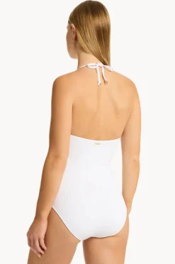 One Pieces|Sea Level Drift Longline Halter One Piece White
