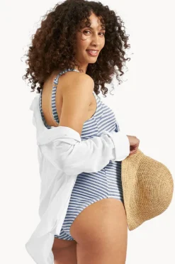 One Pieces|Ripe Maternity Dune Stripe One Piece Indigo