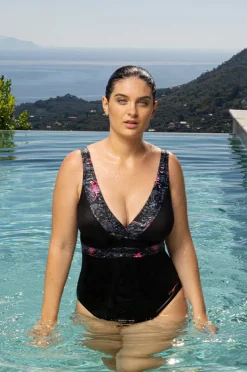 One Pieces|Zoggs Dusk Square Back One Piece Black/Grey