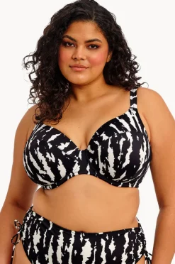 Bikini Tops|Elomi Swimwear Echo Shell H Cup Plunge Bra BLACK