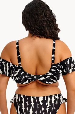 Bikini Tops|Elomi Swimwear Echo Shell H Cup Ruffle Plunge Bra BLACK