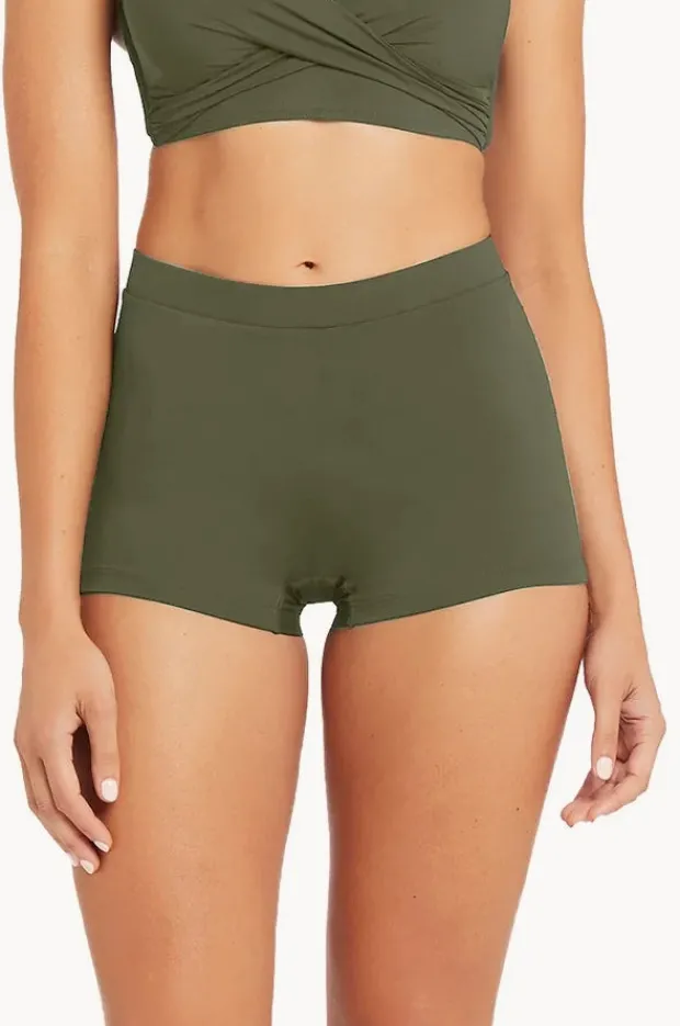 Bottoms|Sea Level Eco Essentials Boyleg Pant Khaki