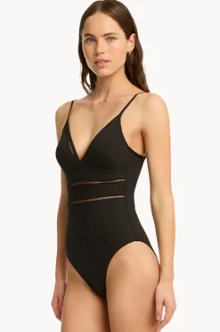 One Pieces|Sea Level Eco Essentials Cross Back Tri One Piece Black