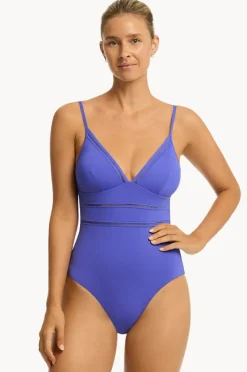 One Pieces|Sea Level Eco Essentials Cross Back Tri One Piece Iris