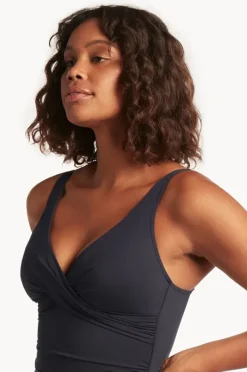 One Pieces|Sea Level Eco Essentials Cross Front One Piece Night sky