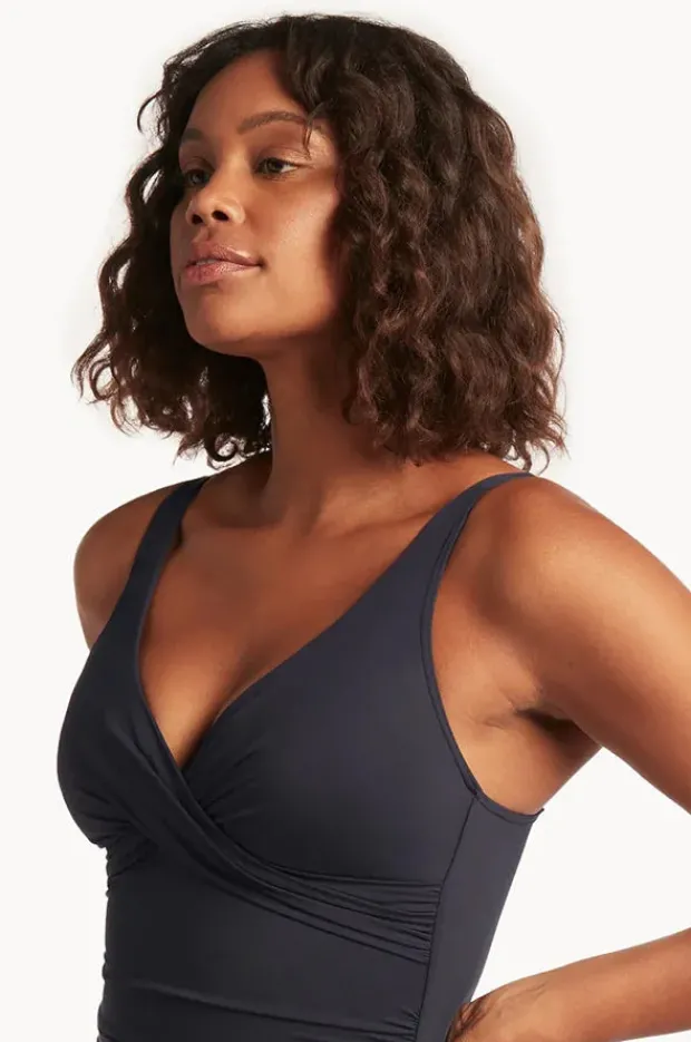 One Pieces|Sea Level Eco Essentials Cross Front One Piece Night sky