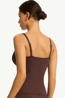 Tankini Tops|Sea Level Eco Essentials Cross Front Tankini Separate Cocoa