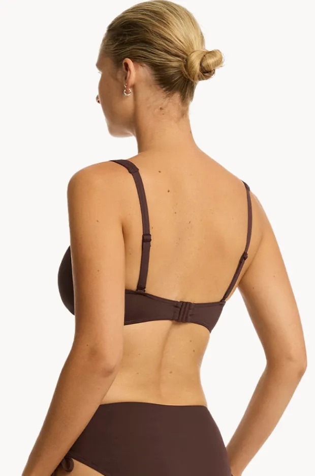 Bikini Tops|Sea Level Eco Essentials Cross Front Bra Cocoa
