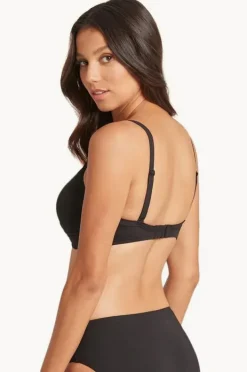 Bikini Tops|Sea Level Eco Essentials D/DD Cup Cross Front Bra Black