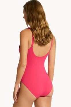 One Pieces|Sea Level Eco Essentials D/DD Cup Frill One Piece Rose