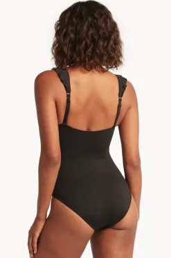 One Pieces|Sea Level Eco Essentials Frill One Piece Black