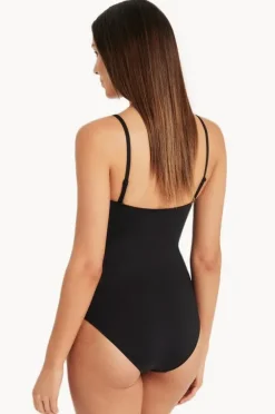 One Pieces|Sea Level Eco Essentials High Leg Bandeau One Piece Black