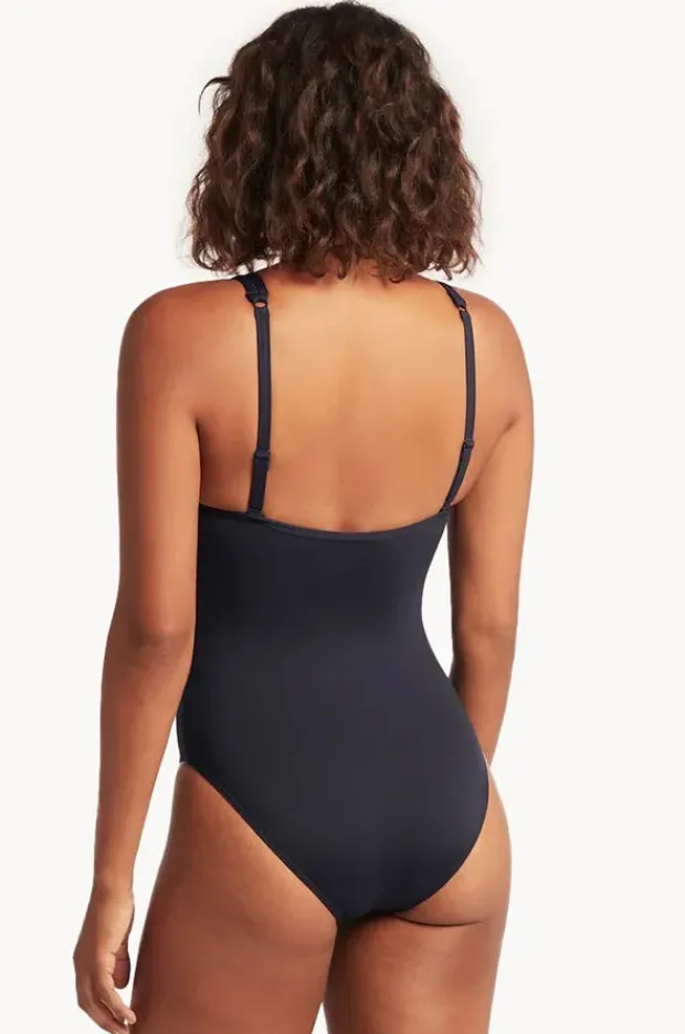 One Pieces|Sea Level Eco Essentials Spliced One Piece Night sky