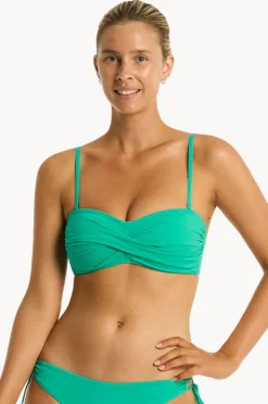 Bikini Tops|Sea Level Eco Essentials Twist Bandeau Evergreen