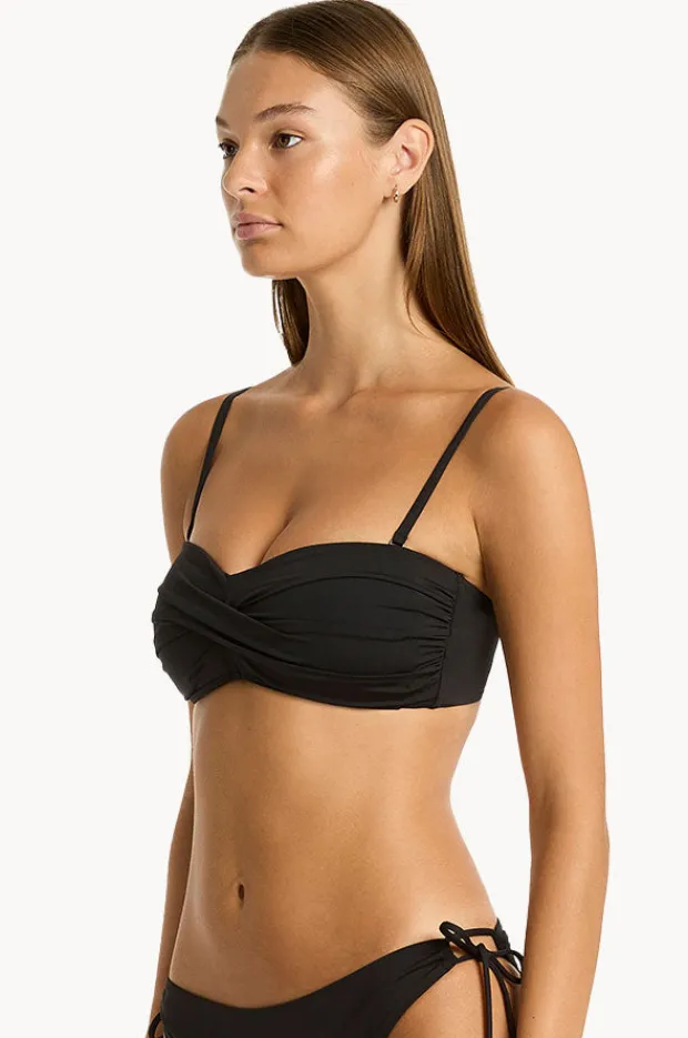 Bikini Tops|Sea Level Eco Essentials Twist Bandeau Black