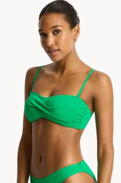 Bikini Tops|Sea Level Eco Essentials Twist Bandeau Kelly green
