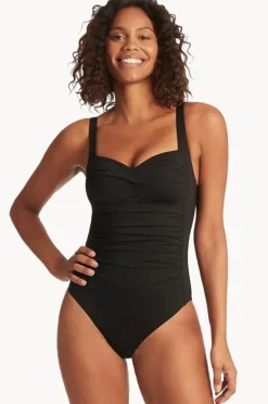 One Pieces|Sea Level Eco Essentials Twist Front One Piece Black