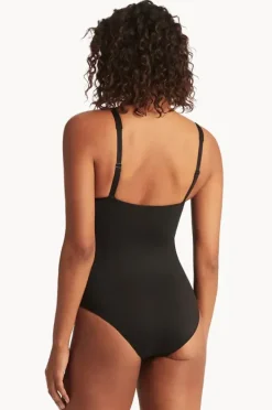 One Pieces|Sea Level Eco Essentials Twist Front One Piece Black