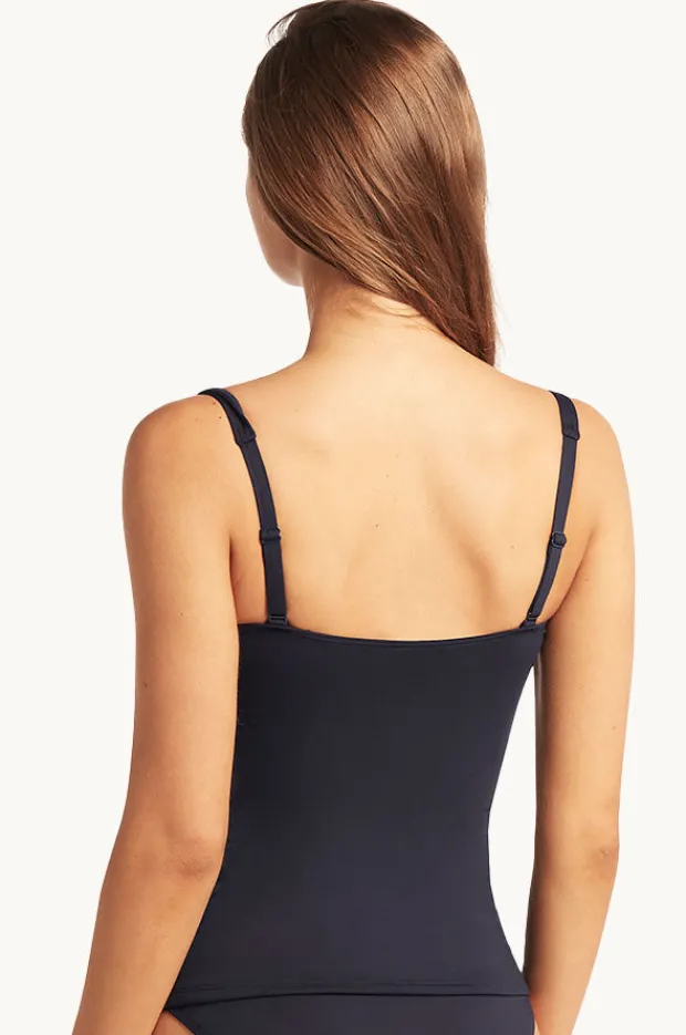 Tankini Tops|Sea Level Eco Essentials Twist Front Tankini Separate Night sky