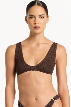 Bikini Tops|Bond-eye Eco Ring Scout Crop Dark chocolate