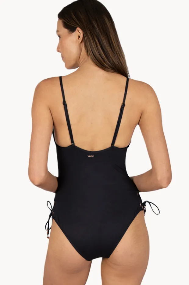One Pieces|Baku Eco Zip Front One Piece BLACK