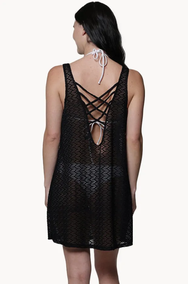 Overswim|J.valdi Escala Lattice Back Dress Black
