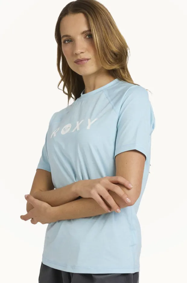 Rashies & Sunsuits|Roxy Essential Short Sleeve Suntop Sky blue