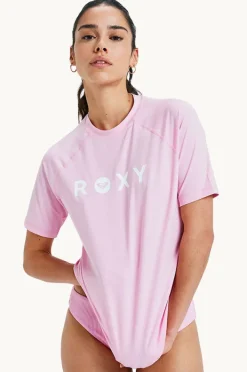 Rashies & Sunsuits|Roxy Essential Short Sleeve Suntop Bonbon