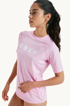 Rashies & Sunsuits|Roxy Essential Short Sleeve Suntop Bonbon