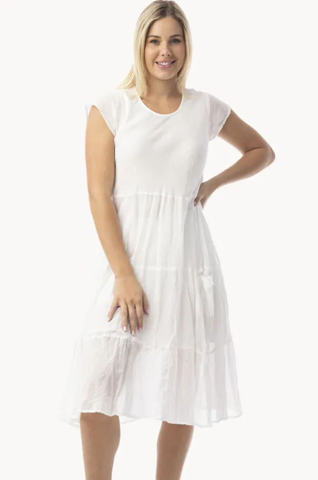 Dresses|Orientique Essentials Cotton Gauze Bias Dress White
